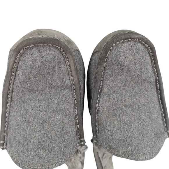 Ugg Shoes Mens 10 Ascot Slipper Wool Leather Loafer Rubber Sole Slip On Casual - Picture 7 of 12